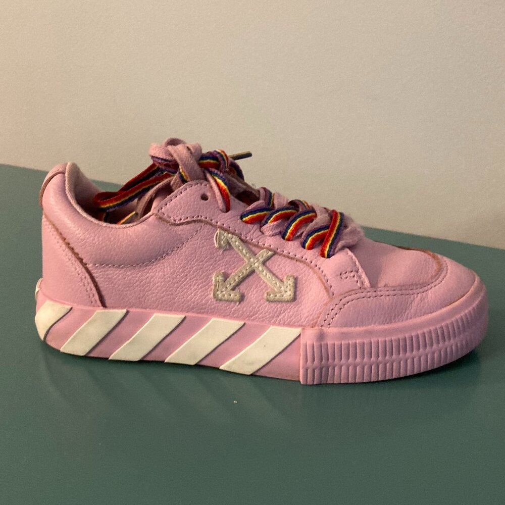 Girls Pink Low Top Vulcanized Sneakers by Off-White -- Size 31 US 13.5 EUC